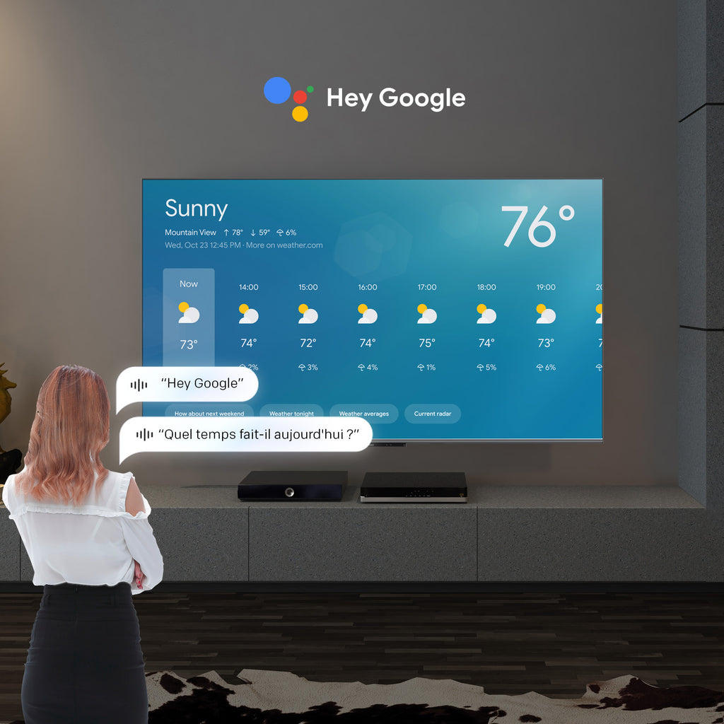 METZ 65MQE8000Z TV 65 pouces (165 cm) QLED Google TV, 144 Hz, 4K UHD HDR10+, Dolby Vision & Atmos, Système audio 2.1.2 avec caisson de basses intégré, HDMI 2.1, FreeSync Premium, MEMC
