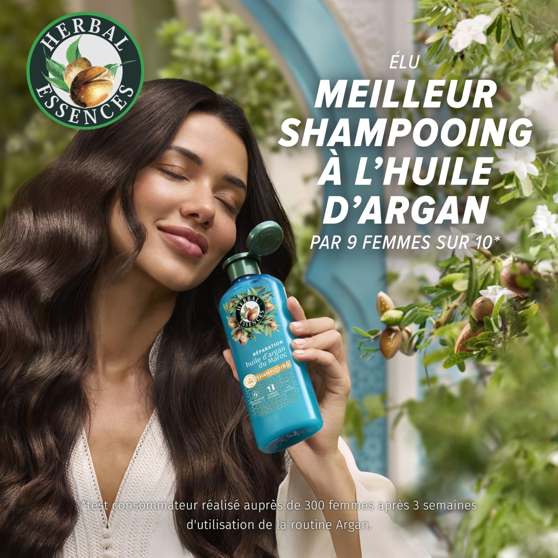 HERBAL ESSENCES Routine de réparation à l'huile d'argan avec shampooing 250 ml, après-shampooing 200 ml & masque 500 ml