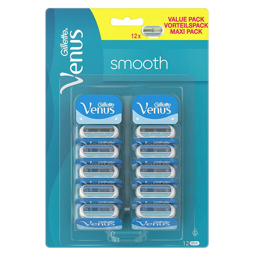 GILLETTE Venus Smooth Lames de Rasoir pour Femme 12 Unités