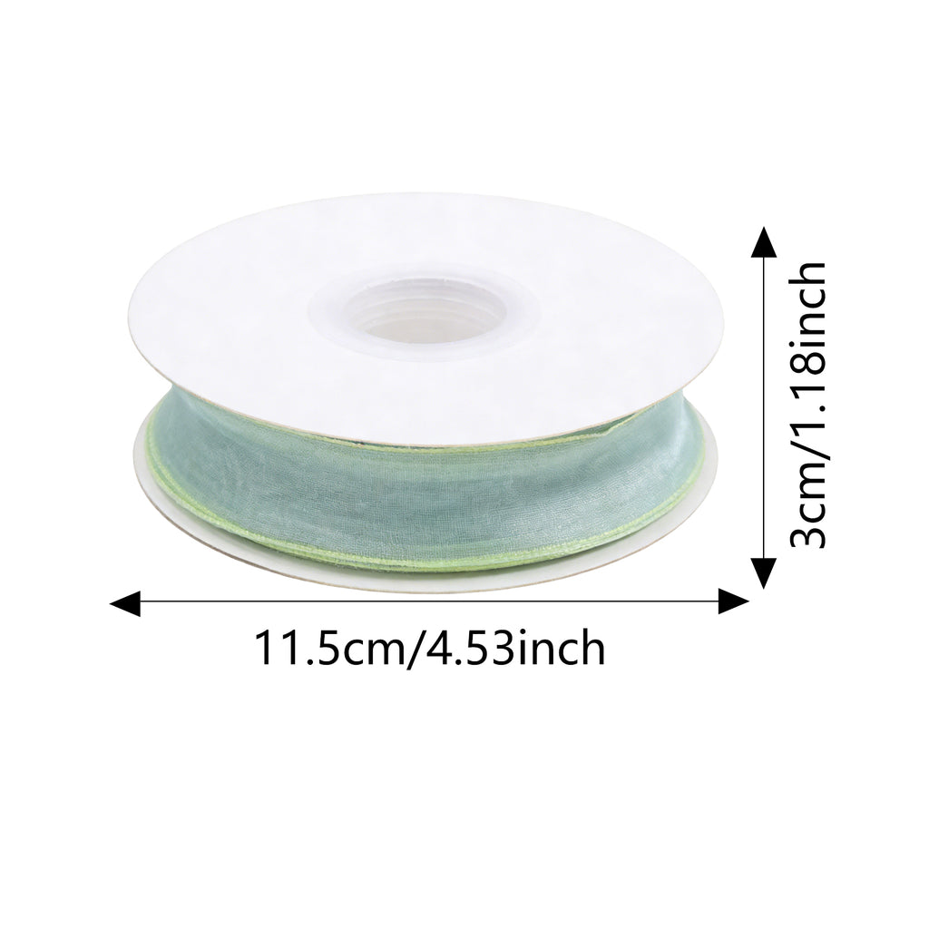 JU7CER Lot de 2 Pièces Ruban à Queue de Poisson en Tulle Princesse Snow 2,5 cm x 18 m Noeud de Ruban Tulle Ondulé Ruban en Soie Unie Matière d'Emballage Florale