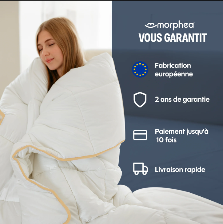 MORPHEA Couette d'hiver en coton et polyester épaisseur 5 cm - 200 x 200 cm