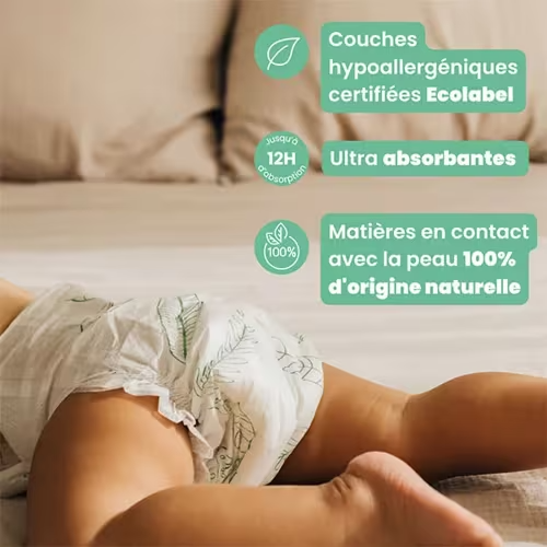 LOVE & GREEN Couches Hypoallergéniques Écologiques Taille 1 2-5kg - 23 couches