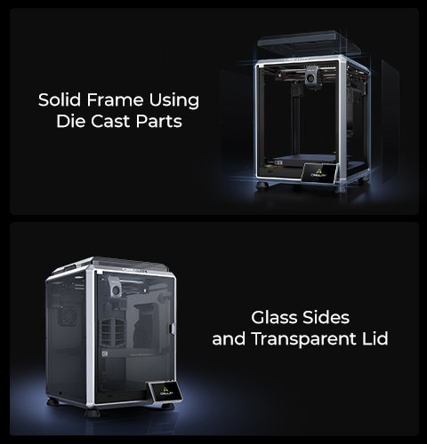 &Creality K1C 2025 Imprimante 3D - Haute vitesse 600 mm/s, Nivellement automatique, Extrudeur direct robuste anti-blocage | Avec caméra IA, Impression à 300 °C, Mode silencieux
