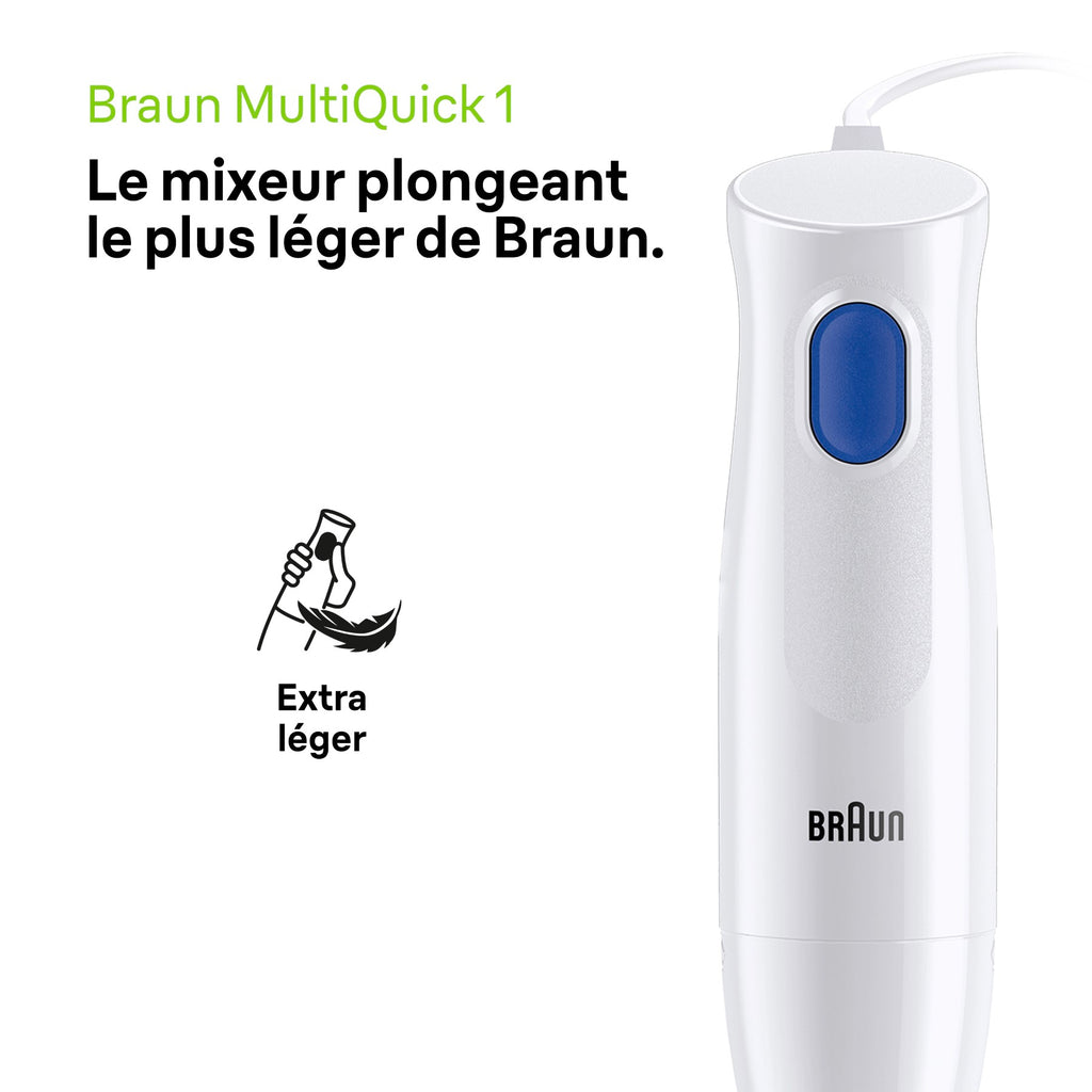 BRAUN MultiQuick 1, Mixeur plongeant, MQ10.001M, blanc