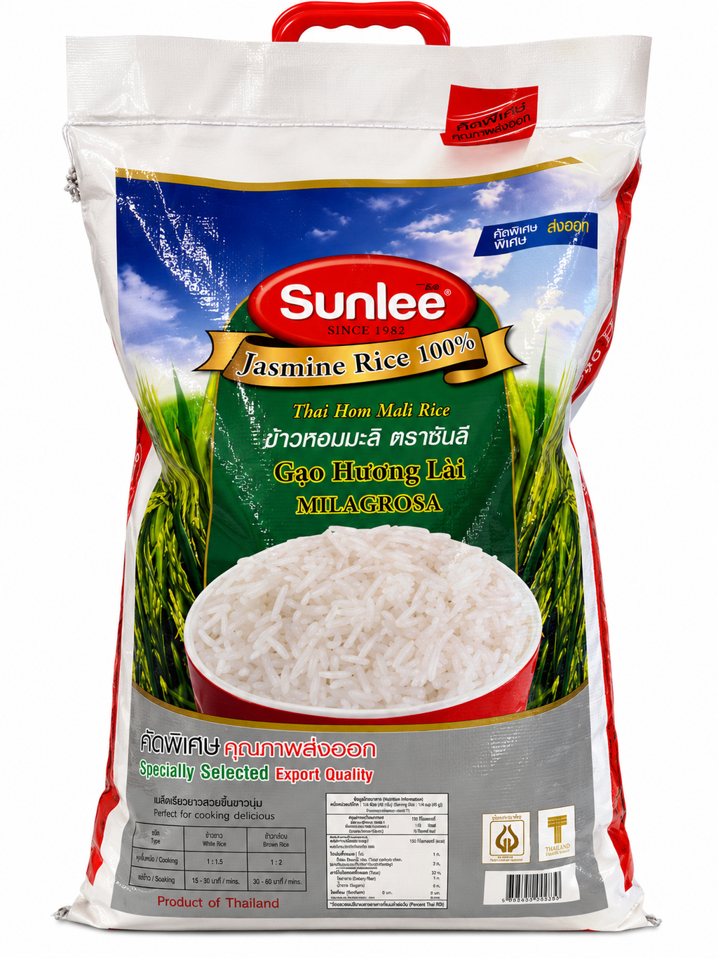 Sunlee Nouvelle récolte 2026 Riz jasmin Thaï Hom Mali Qualité supérieure 10 kg