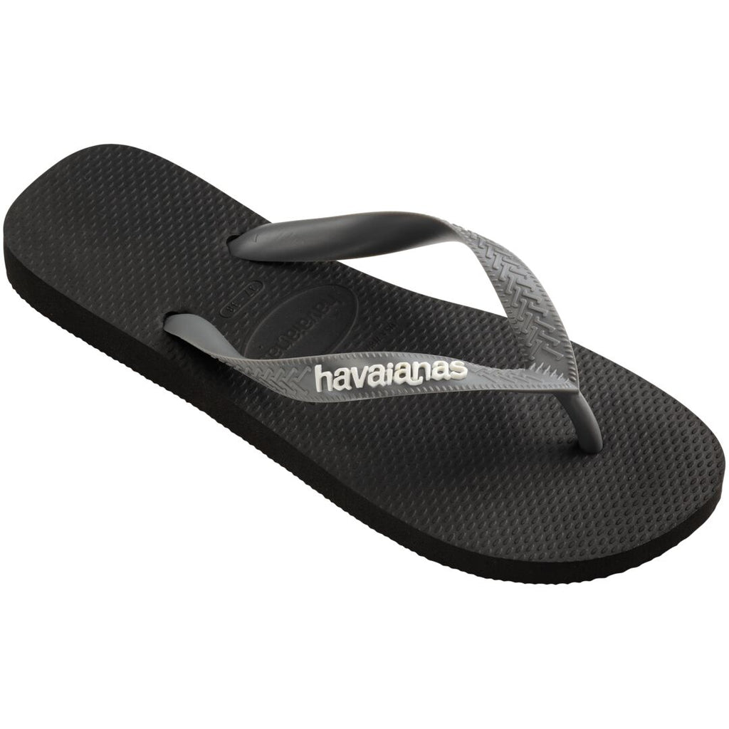 HAVAIANAS Top Logo Pop Up Tongs Black/Steel Grey