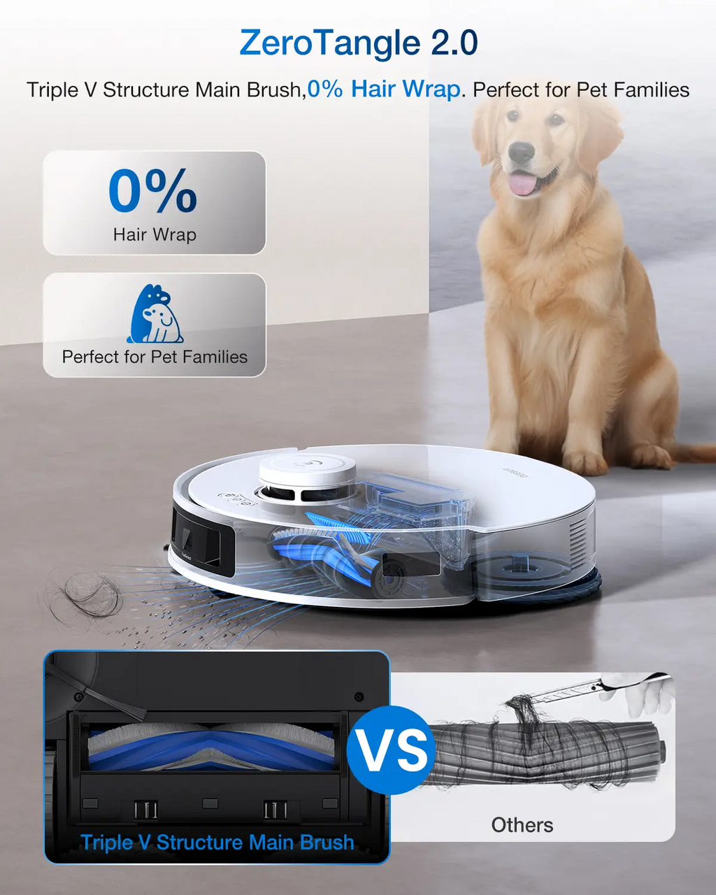 ECOVACS DEEBOT T30C Pro Omni GEN 2 Robot aspirateur et laveur, Puissance d'aspiration 15 400 Pa, Station de vidage automatique, Séchage à l'air chaud, Autonomie 200 min