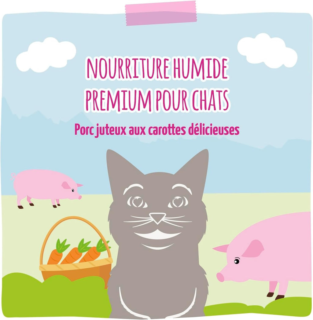 [Peut être servi frais pour l'été] MjAMJAM Nourriture humide pour chat porc carotte - 400 g x 6