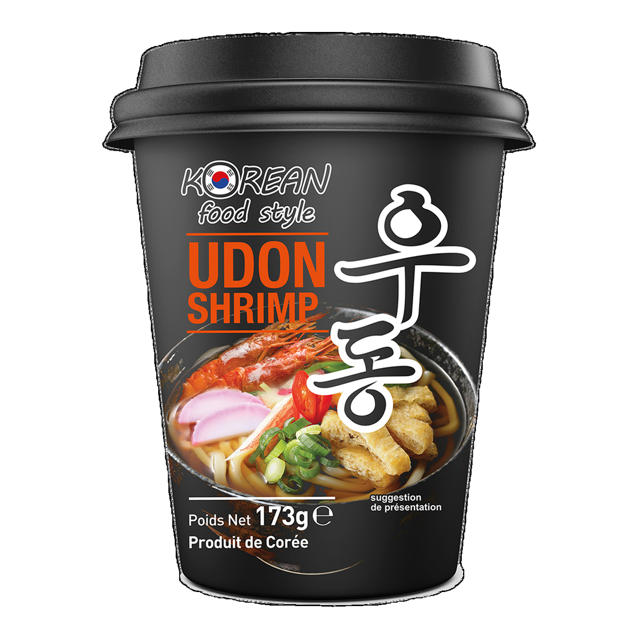 Korean Food Style Nouilles instantanées udon en bol saveur crevette 173 g