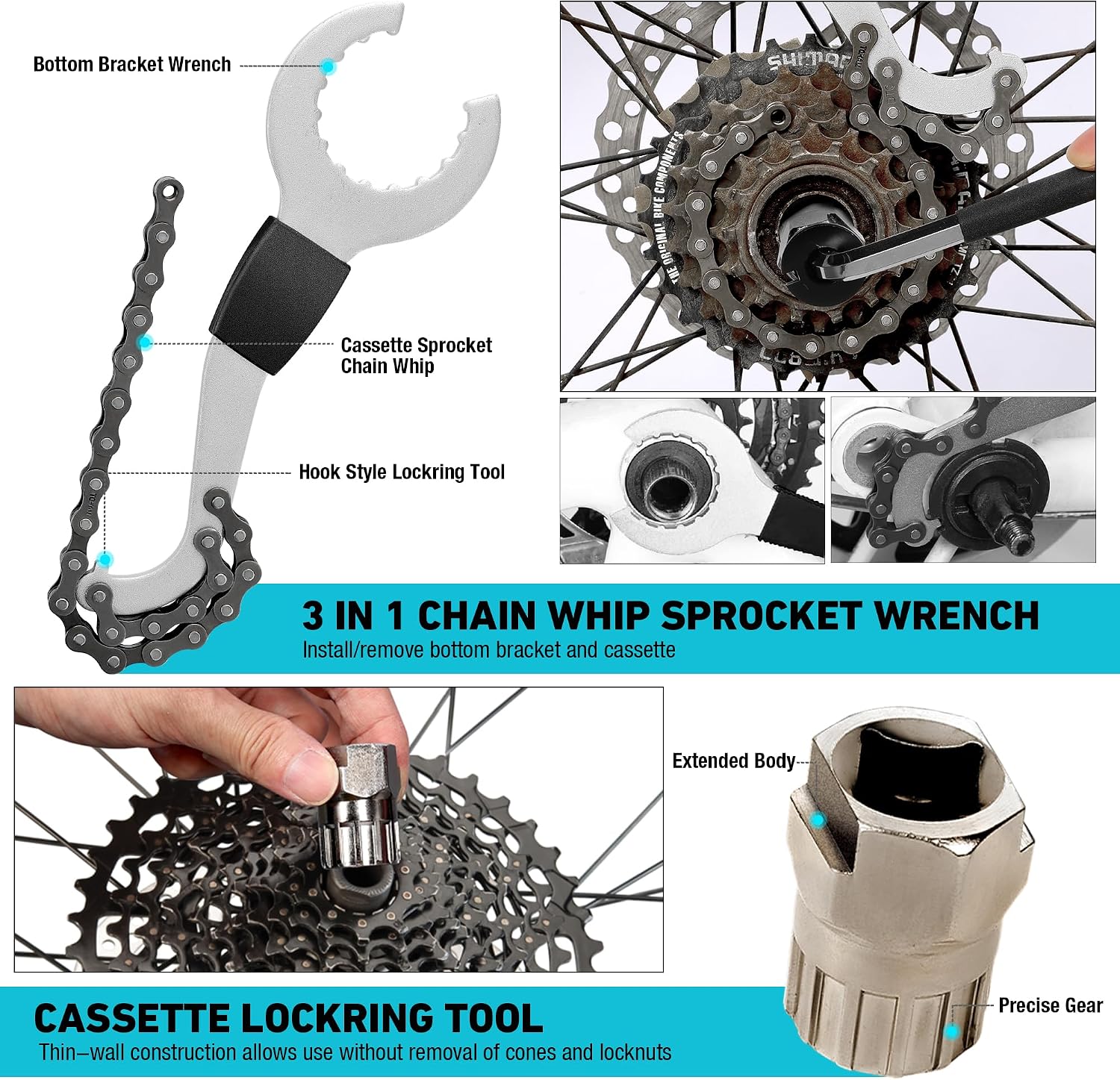 Kit de réparation de vélo 31 pièces avec mallette de rangement, kit d'entretien de vélo, outils de réparation de pneus et de chaîne, boîte à outils portable
