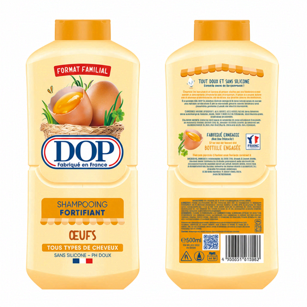 DOP Shampoing Fortifiant aux Œufs Tous Types de Cheveux 500ml