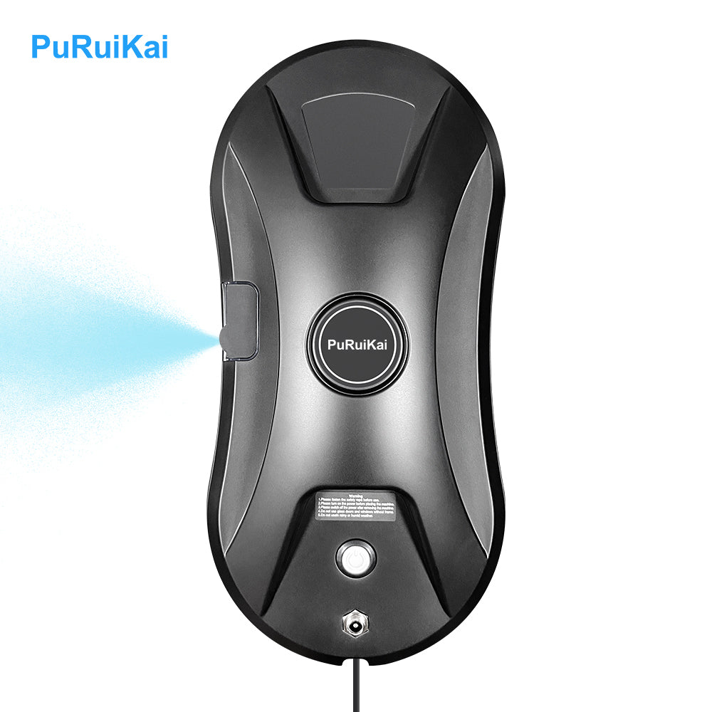PuRuiKai Robot lave-vitres automatique, aspiration puissante de 5600 Pa, robot de nettoyage intelligent avec fonction d’aspersion d’eau, nettoyeur électrique pour toutes les surfaces en verre lisses