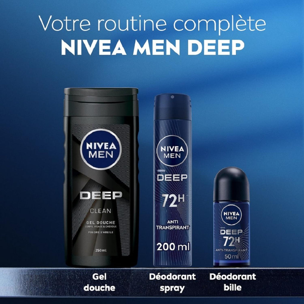 NIVEA MEN Déodorant Aisselles Deep Spray Protection 72h 200 ml