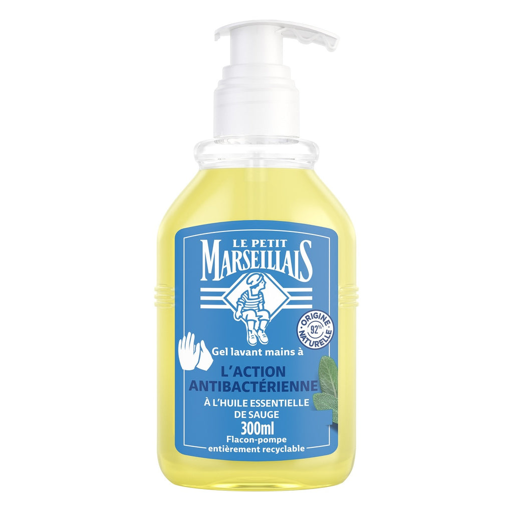 Le Petit Marseillais Gel Lavant Mains à L'Action Antibactérienne Sauge Mandarin Flacon-Pompe 300 ml
