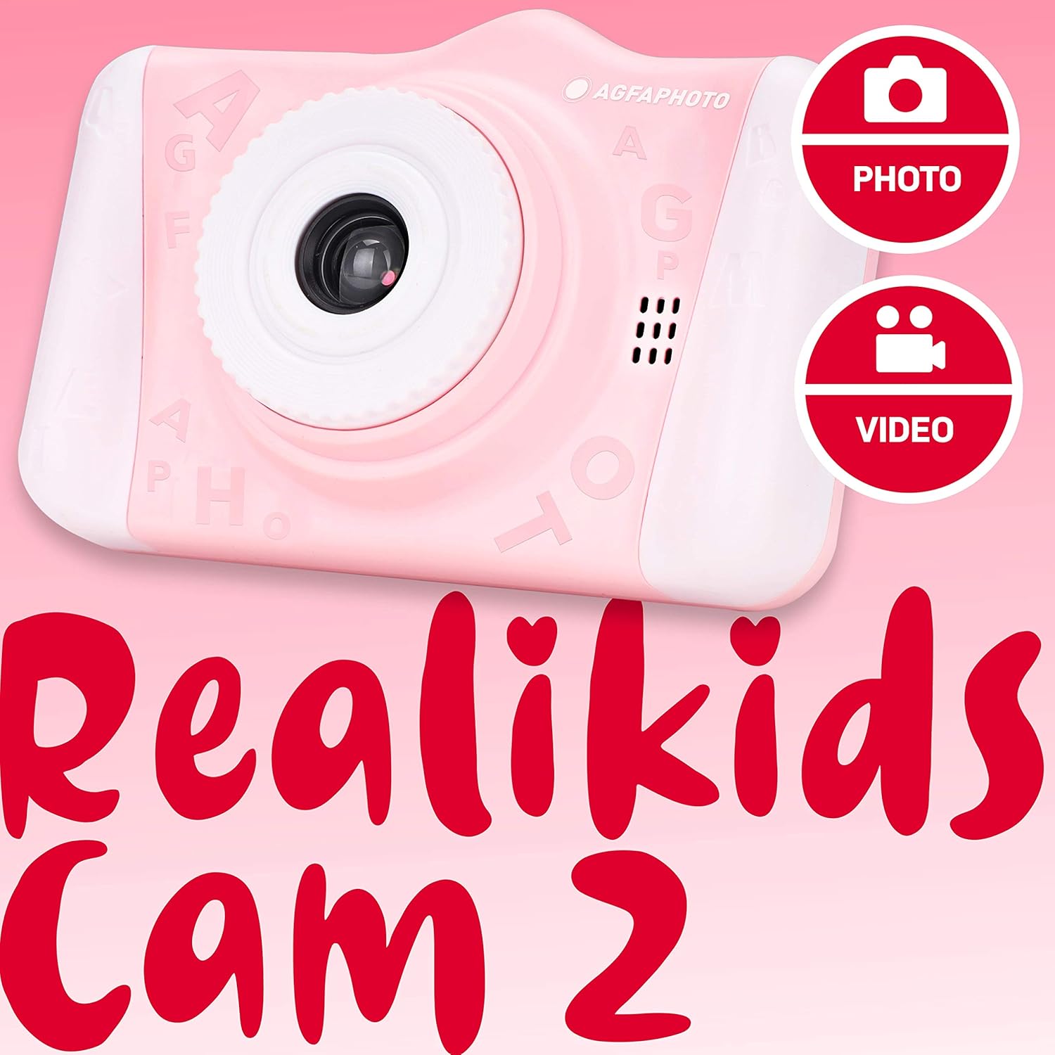 AgfaPhoto Appareil photo numérique étanche pour enfants Rose
