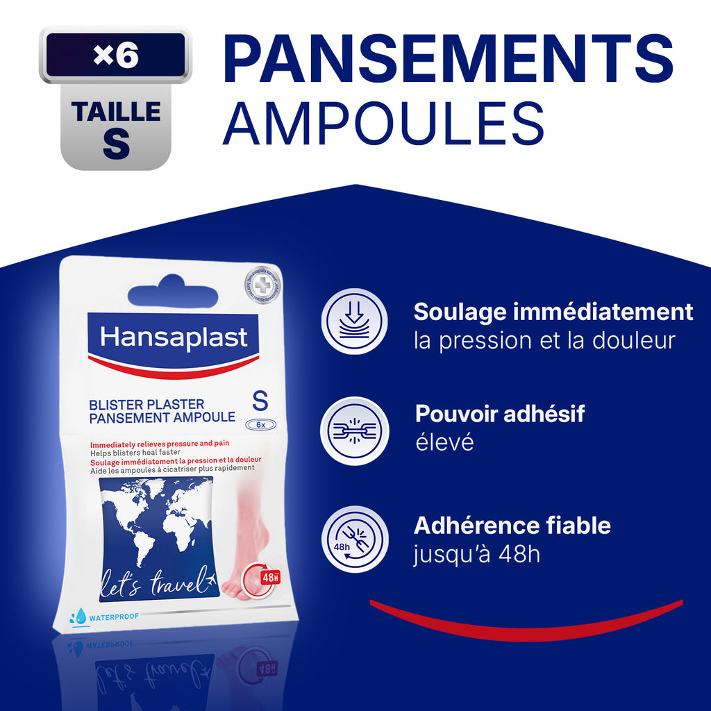 Hansaplast Pansements hydrocolloïdes ampoules petit format x6