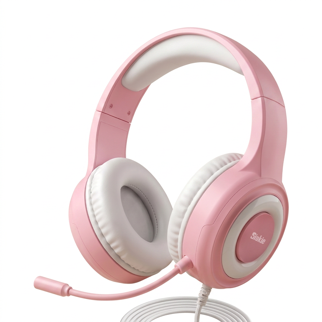 Siukie CH25 Casque Gaming - Micro à Réduction de Bruit, Haut-Parleur 50 mm, Filaire Circum-Auriculaire avec USB & Prise 3,5 mm, Rétroéclairage LED Bleu, Son Surround Stéréo pour PS5