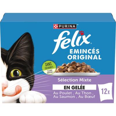 Felix Nourriture pour chats en gelée hachée assortiment - 12 x 85 g