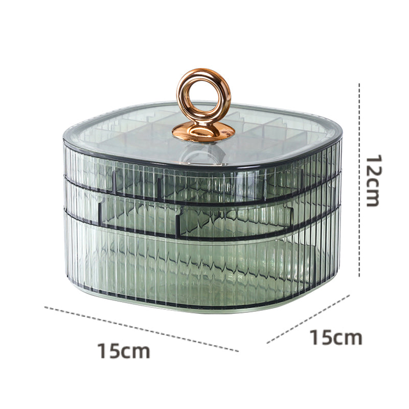 JORDAN&JUDY Boîte de rangement à bijoux grande capacité, Compartiments multicouches, Étui à bijoux pour boucles d'oreilles, colliers, bagues et montres, Vert
