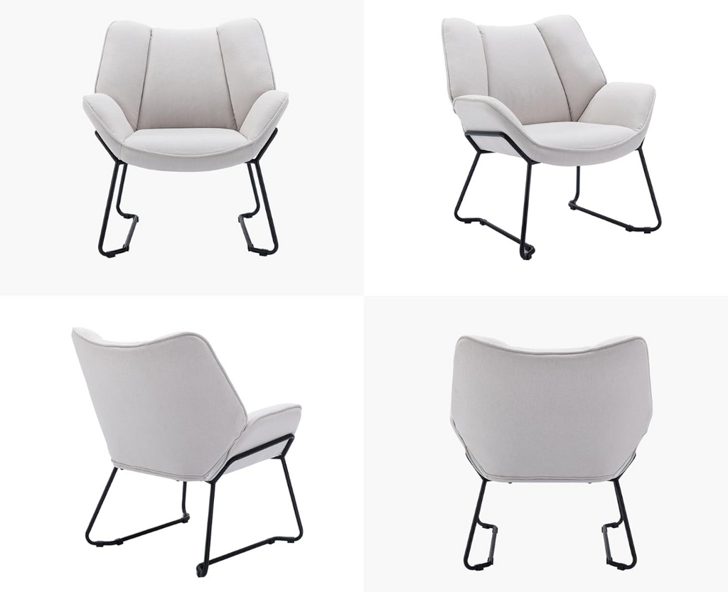 CHAIRUS Fauteuil cabriolet rembourré chenille Bleu avec pieds en métal 67 x 71,5 x 80 cm