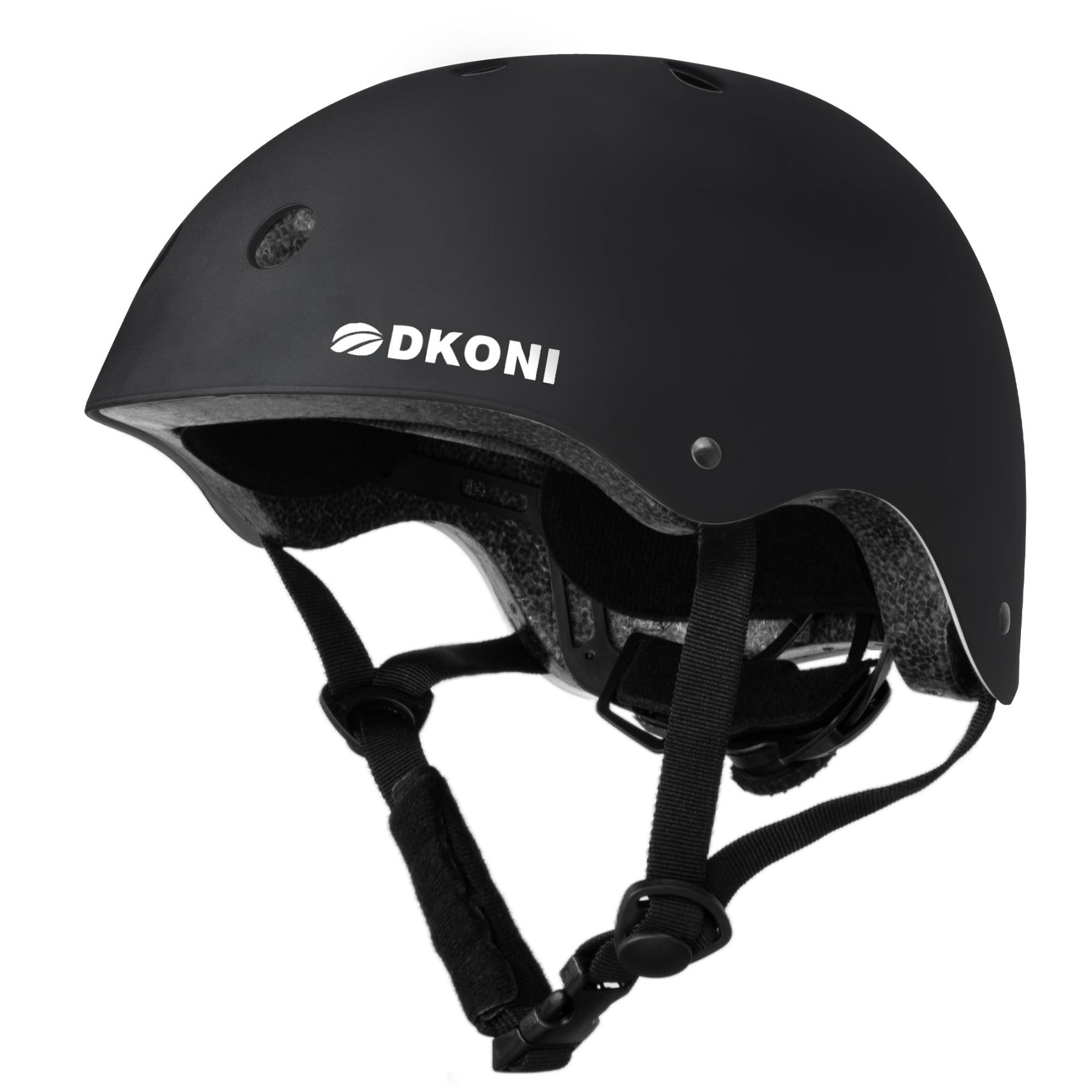 DKONI HS-001 Casque de vélo réglable pour enfants, multi-sports - Noir - S - 48-52 cm