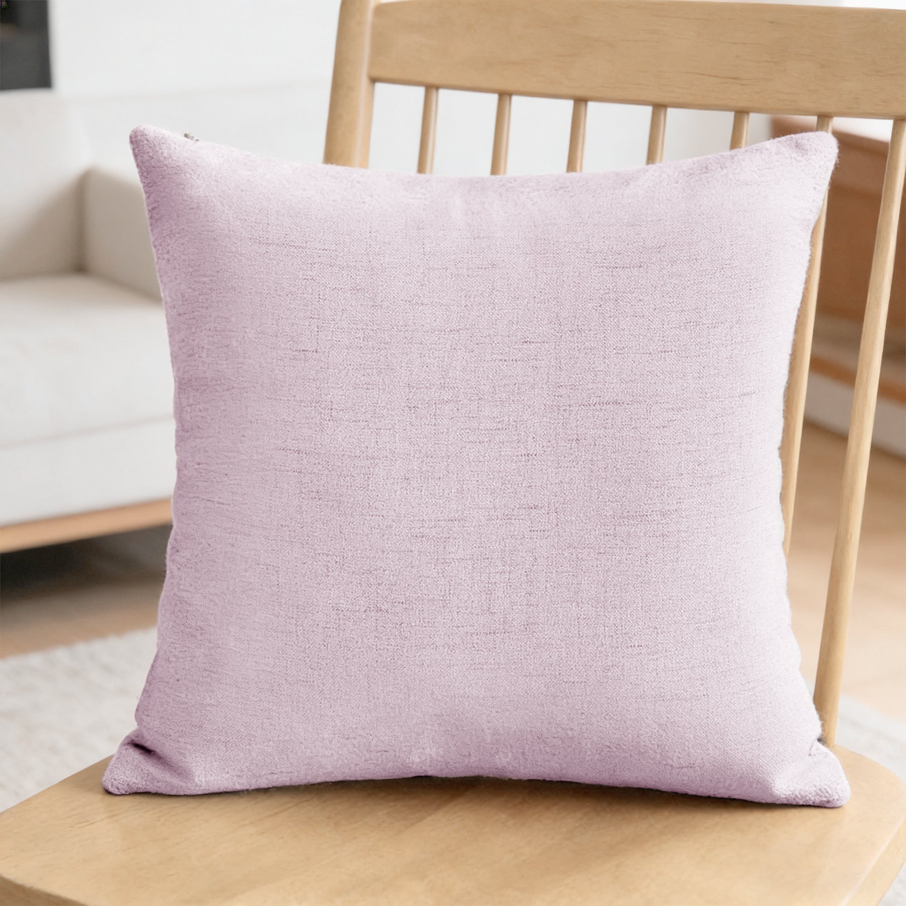Deconovo housse de coussin en lin imprimé - rose clair - 50 x 50 cm - 1 pièce
