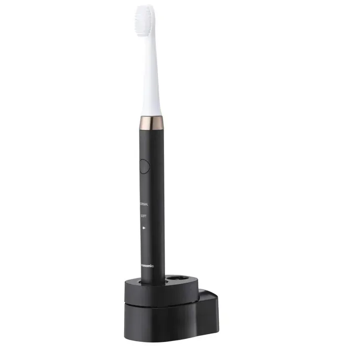 Panasonic Brosse à dents électrique EW-DM81-K503, 2 têtes incluses, minuteur, 2 modes de fonctionnement, design ergonomique, 31 000 mouvements par minute, vibrations soniques, noir