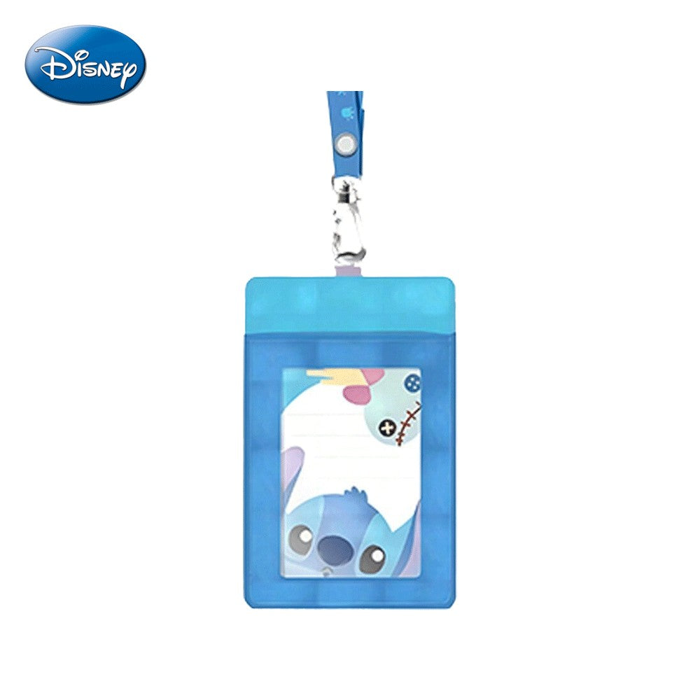 Disney Porte-badge avec tour de cou Stitch sous licence officielle motif Stitch souriant à pois Roses 1 pièce