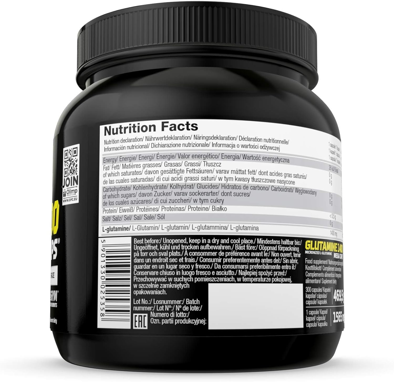 Olimp Supplements Gélules glutamine mega caps 1400 - 300 g