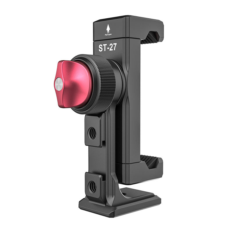 Ulanzi ST-27 Adaptateur de trépied pour téléphone en aluminium pour iPhone avec support de téléphone Arca-Swiss, pince 1/4 pouce, rotation 360° pour vidéo-blogue