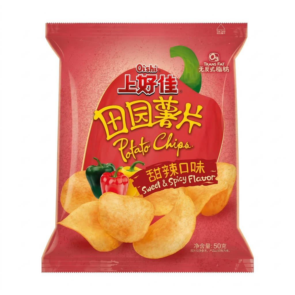 Oishi Chips de pommes de terre saveur sucrée & épicée - 50 g