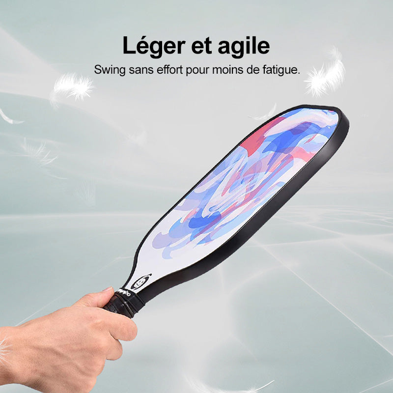 Niupipo Lot de 4 raquettes de pickleball – Fibre de verre, noyau en nid d’abeille en polypropylène, certifié USAPA, conception ultralégère, poignée confortable