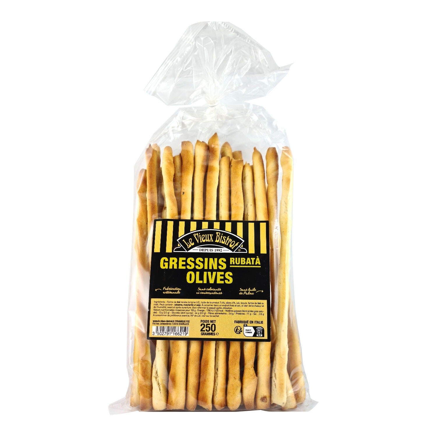 Le Vieux BISTROT Gressins aux Olives le sachet de 250 g