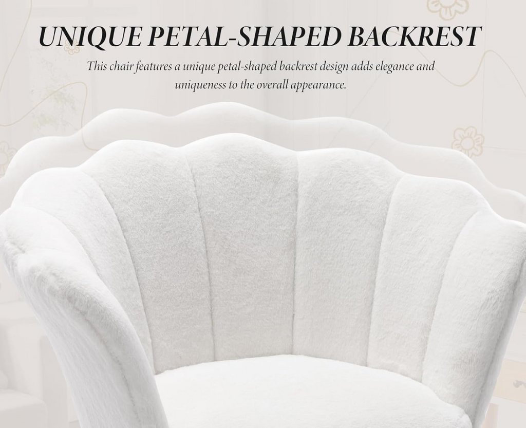 Ya-Home Chaise d'appoint rembourrée avec pieds dorés, chaise de coin moderne en forme de pétale pour salon/chambre