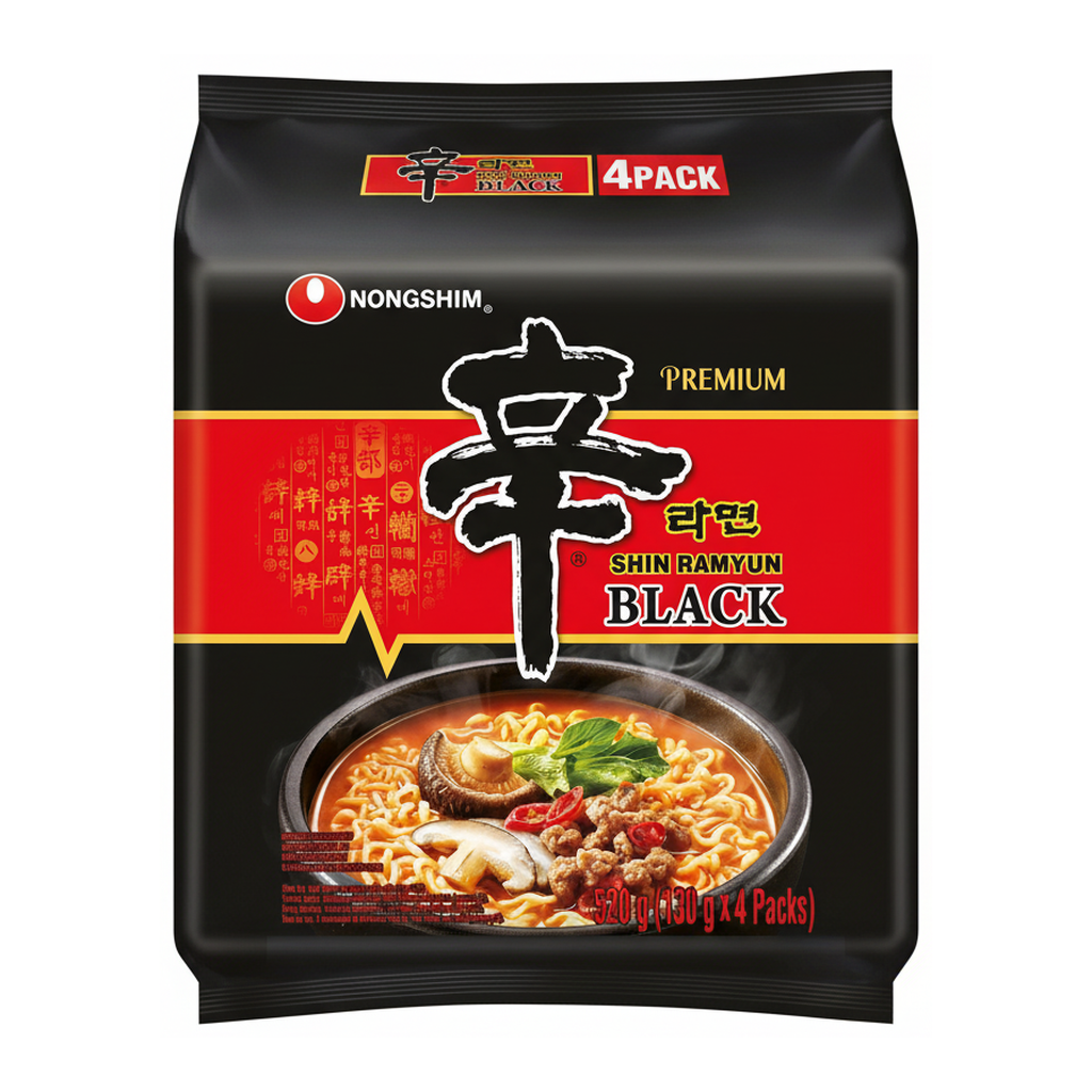 Nongshim Shin Ramyeon Black Nouilles instantanées - 4 x 130 g
