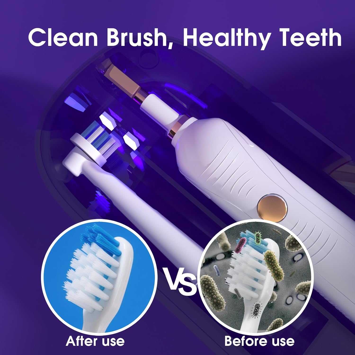 iHave Stérilisateur de brosse à dents F3 avec porte-brosse à dents