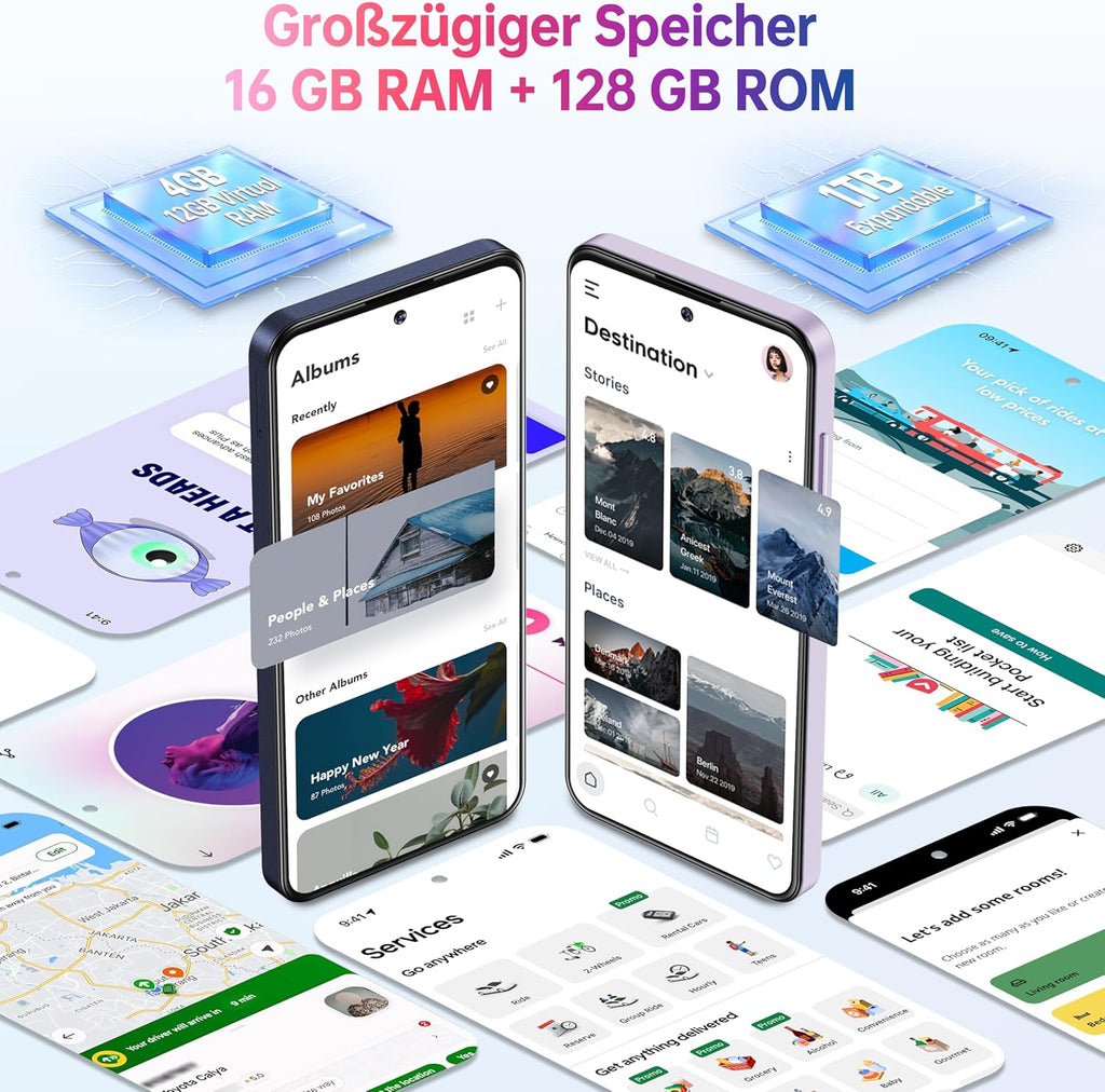 OUKITEL C69(4+128) Smartphone 7,2 pouces Batterie 6000 mAh 9,5 mm Corps ultra-fin Vert Double SIM