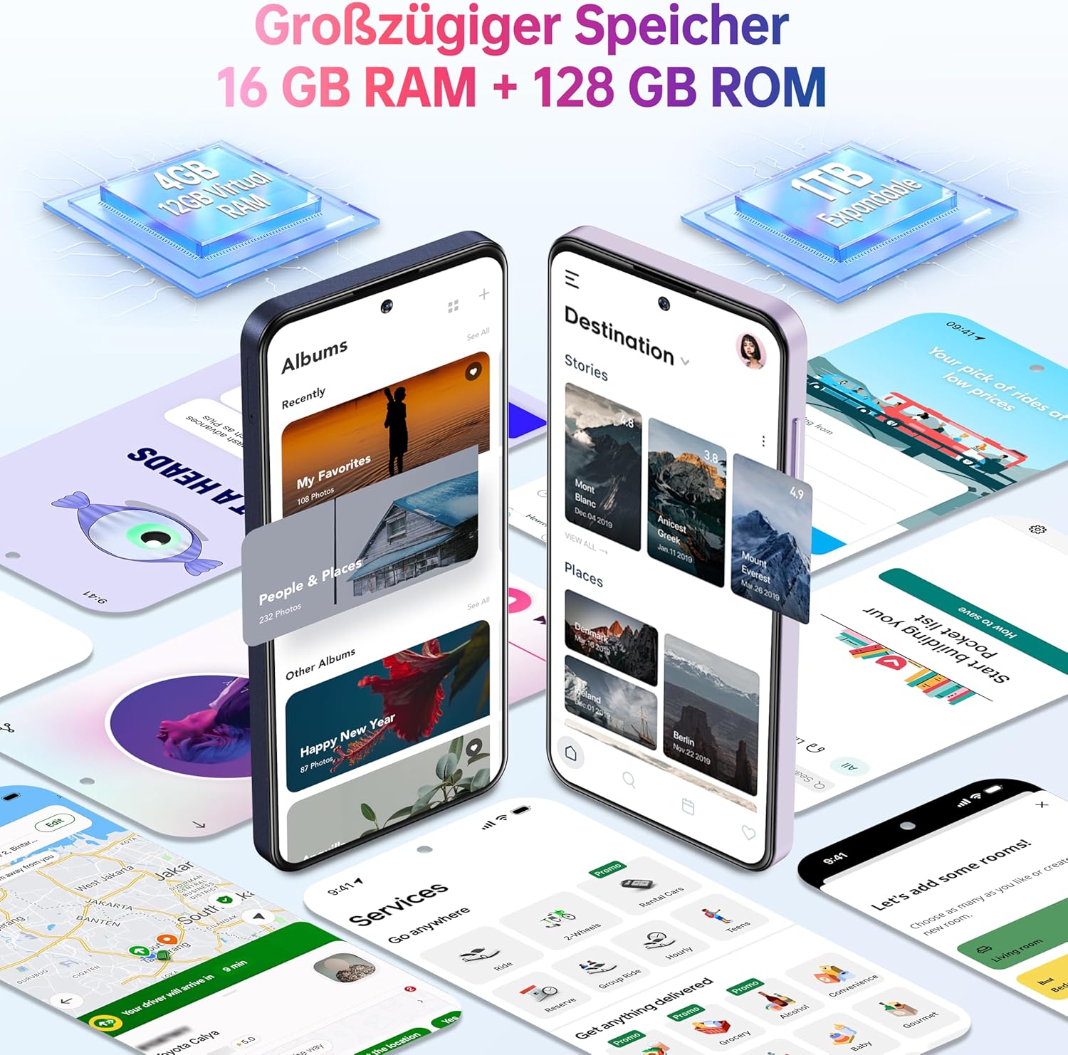 OUKITEL C69(4+128) Smartphone 7,2 pouces Batterie 6000 mAh 9,5 mm Corps ultra-fin Vert Double SIM