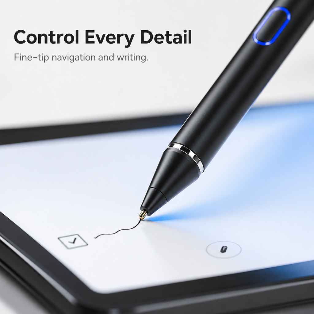 VoxorAI HL-U05 Stylo noir, stylet, stylet actif, stylet pour tablette, stylet universel pour iOS, iPad, Android et ordinateurs