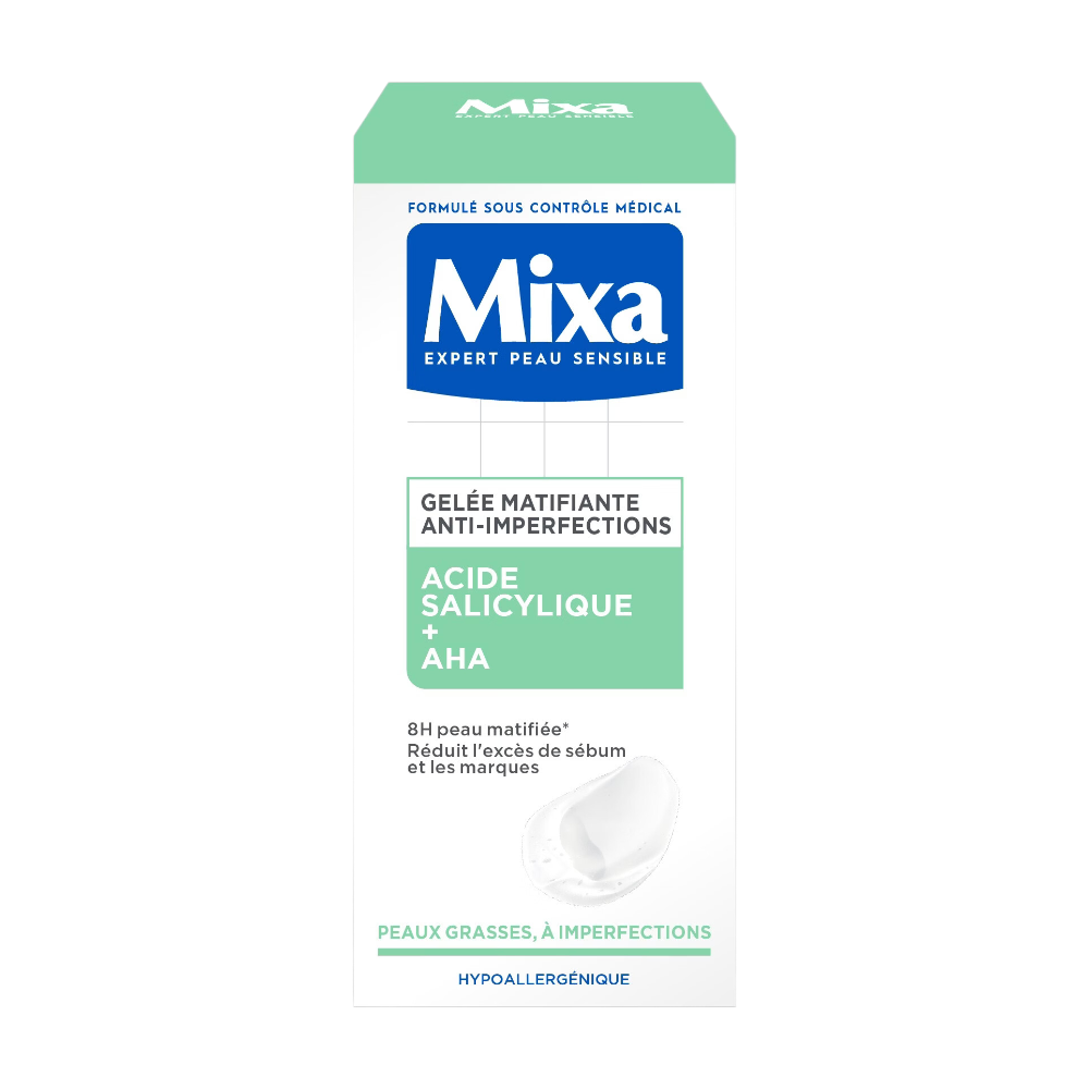 Mixa Gelée Matifiante Anti-Imperfections à l’Acide Salicylique et Acide Alpha-Hydroxylé 50ml