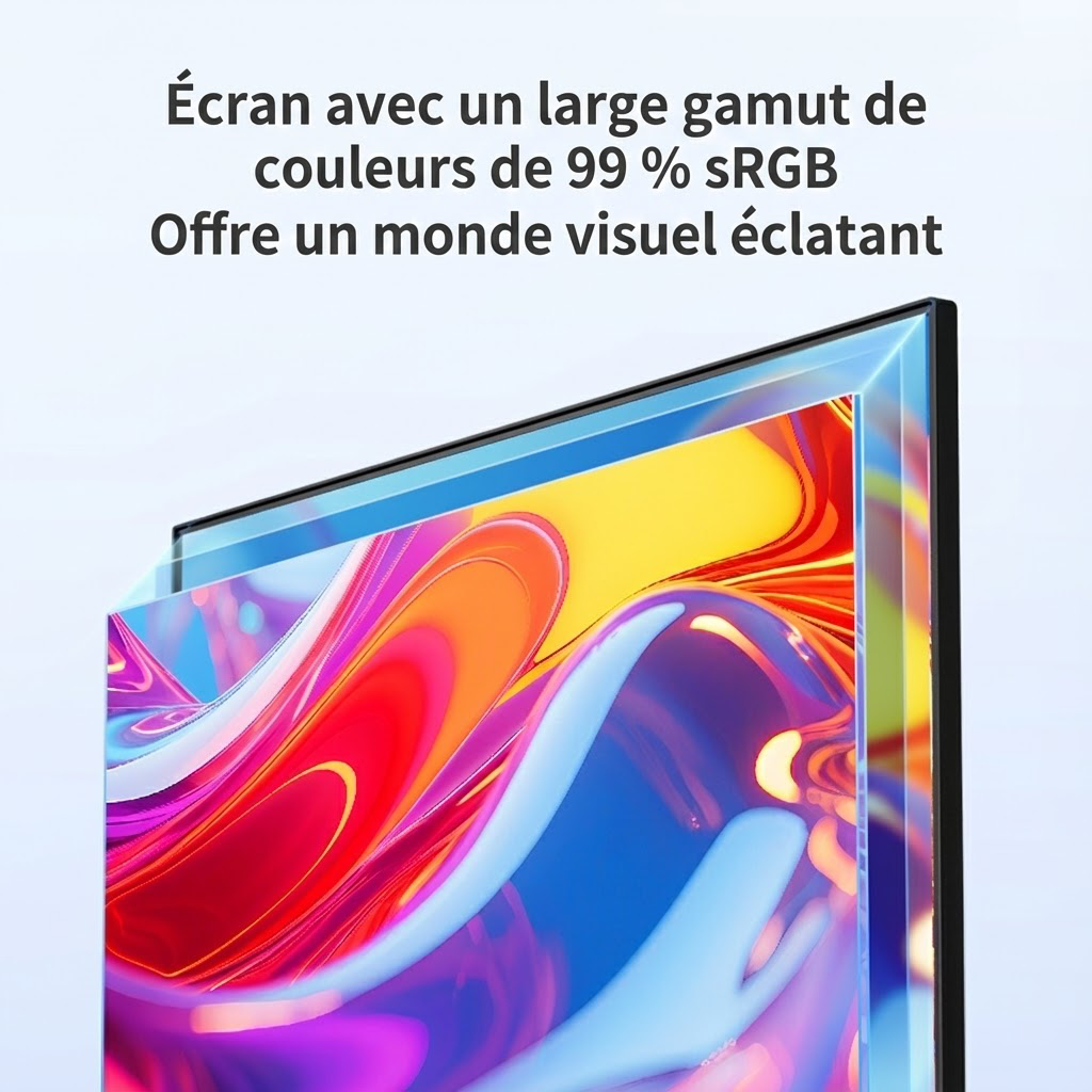 Ochama Moniteur de bureau 23,8 pouces - Moniteur de jeu et de bureau, Écran HD 1080P, Taux de rafraîchissement élevé 100 Hz, Bordures ultra-étroites sur trois côtés - Pour jeu, bureau, études