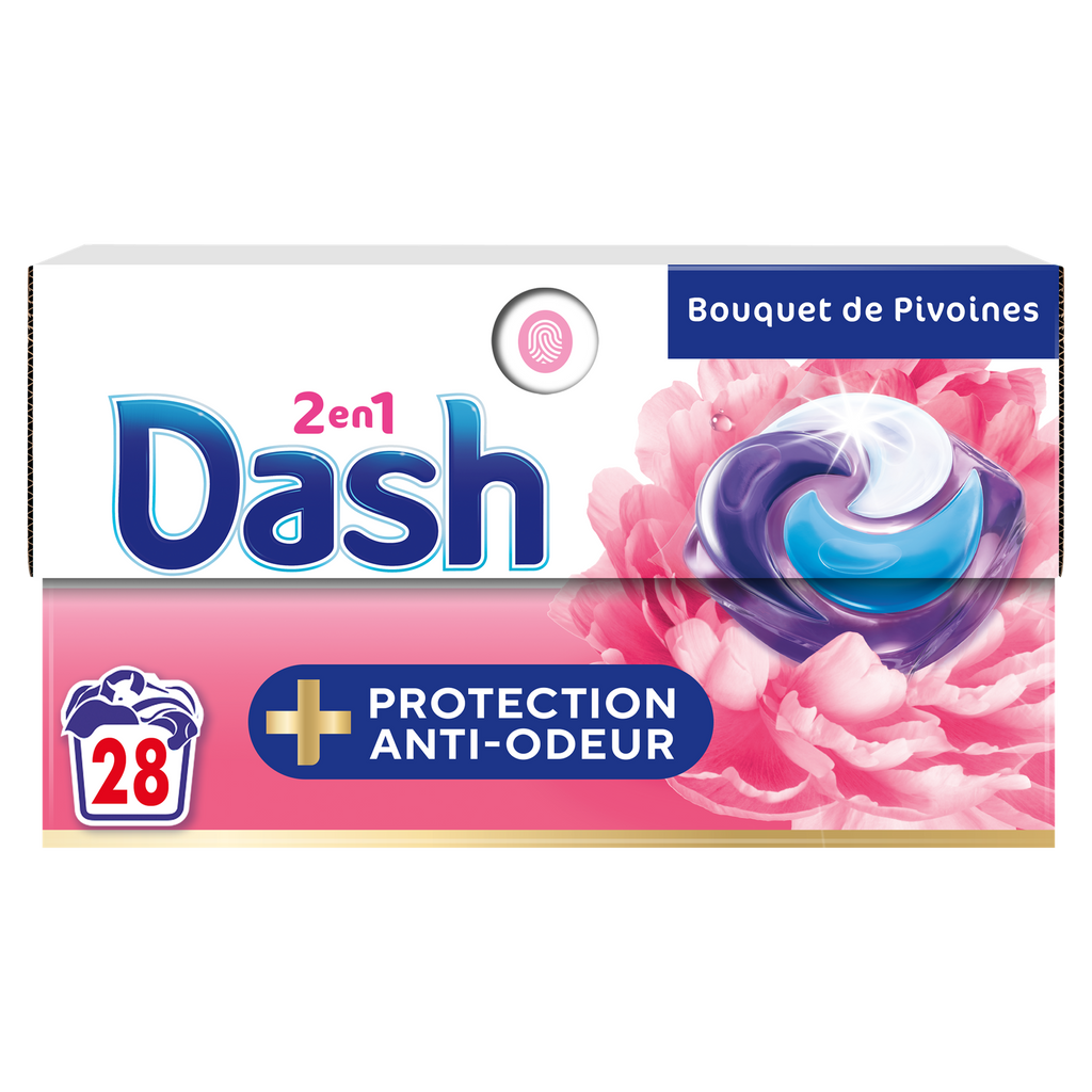 DASH tablettes 2-en-1 bouquet de pivoines, 28 doses