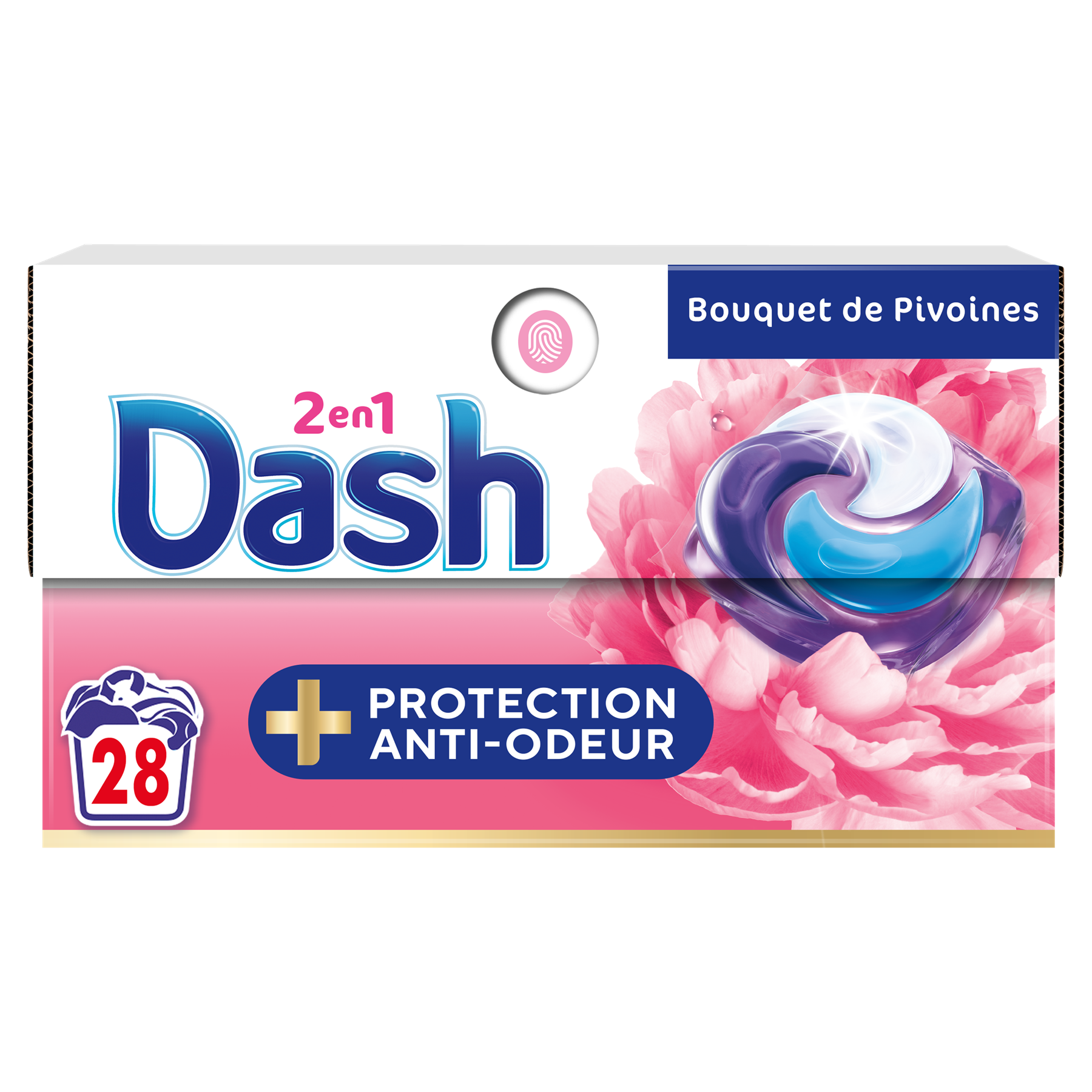 DASH tablettes 2-en-1 bouquet de pivoines, 28 doses