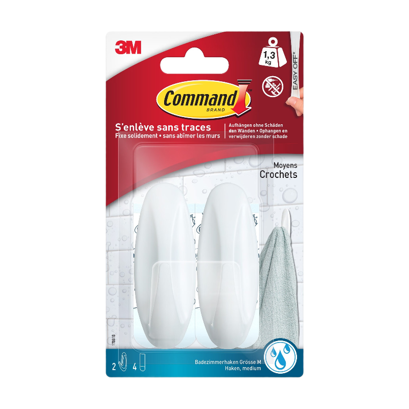 Command™Crochet Design plastique Blanc Moyen Modèle