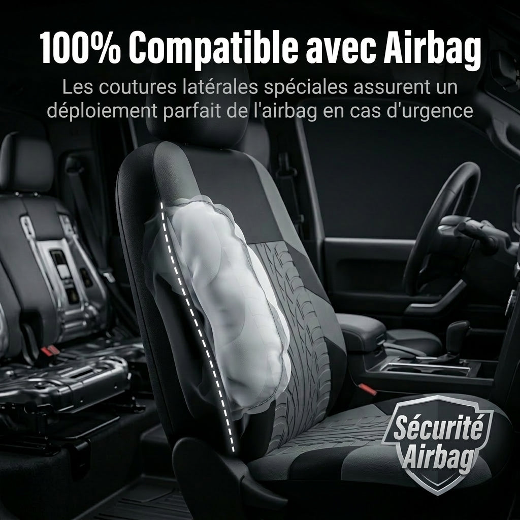 Porbi Y33376-5 Lot de housses de siège auto Gris