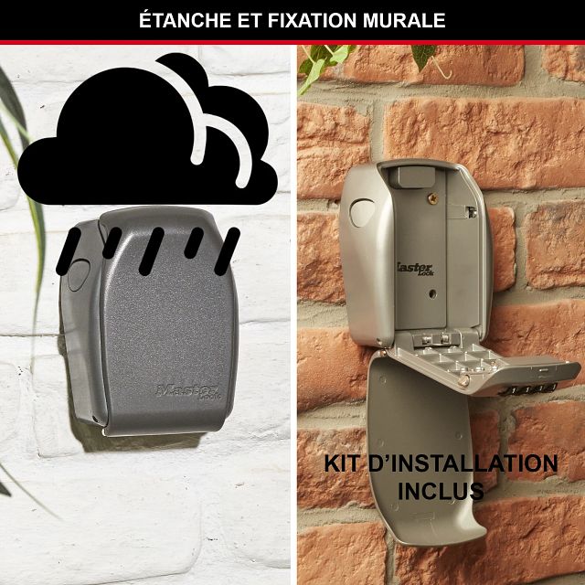 Master Lock Boîte à clés certifiée, mural, format moyen, 105 x 132 x 43 mm