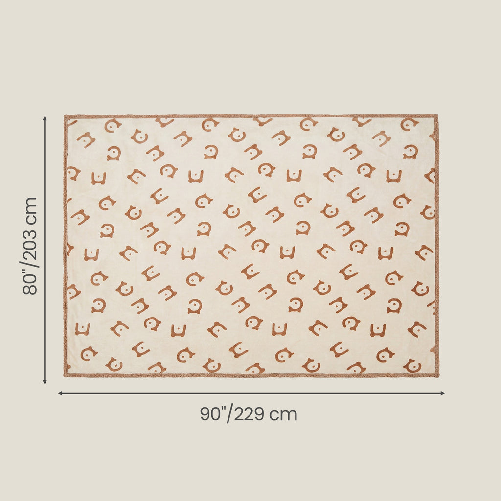 Ochama Couverture imperméable pour chien, 229 x 203 cm, couverture en polaire Sherpa pour animaux, lavable en machine, protège-canapé pour chien réversible, beige