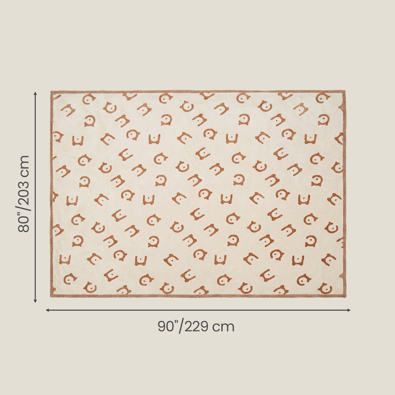 Ochama Couverture imperméable pour chien, 229 x 203 cm, couverture en polaire Sherpa pour animaux, lavable en machine, protège-canapé pour chien réversible, beige