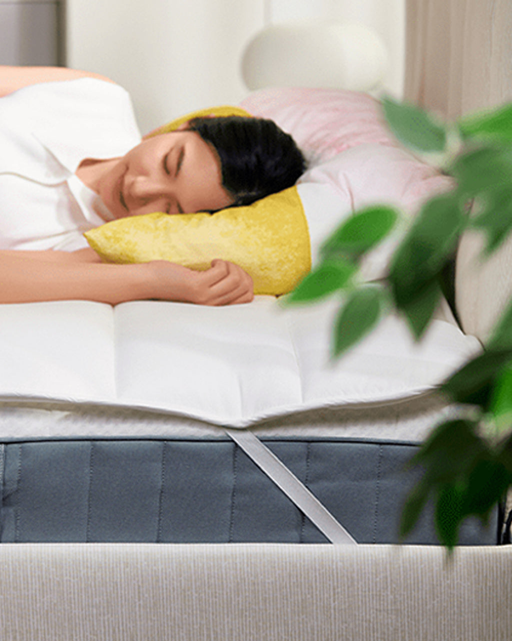 MENDALE Surmatelas 2,5 cm - Souple et soutenant, confortable et durable, avec sangles élastiquées pour un ajustement facile - Hypoallergénique et lavable en machine - 180 x 200 cm