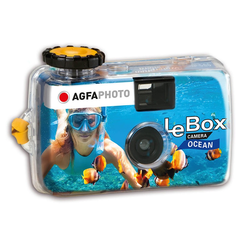 AgfaPhoto LeBox 400 Appareil photo jetable ISO 400 27 poses Résistant à l’eau jusqu’à 5 m